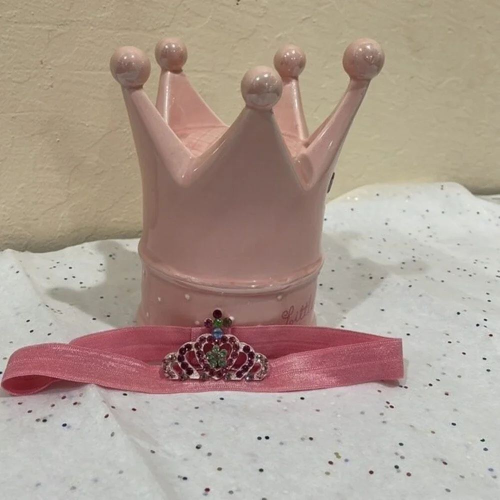 Rachel Weissman Pink Swarovski Crystal Crown Headband Perfect For Your Princess